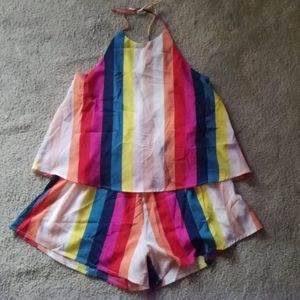 Rainbow short romper